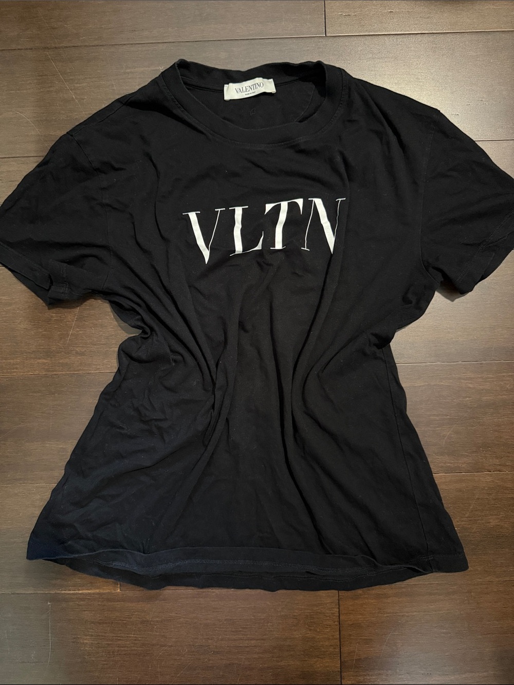 Valentino Black VLTN Logo Short Sleeve Tee